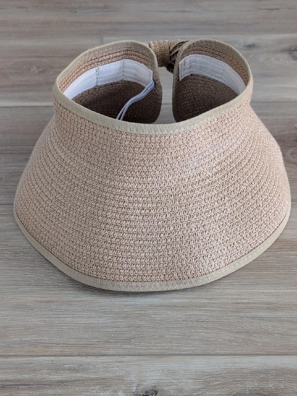 Womens Straw Visor - Beige Sun Visor